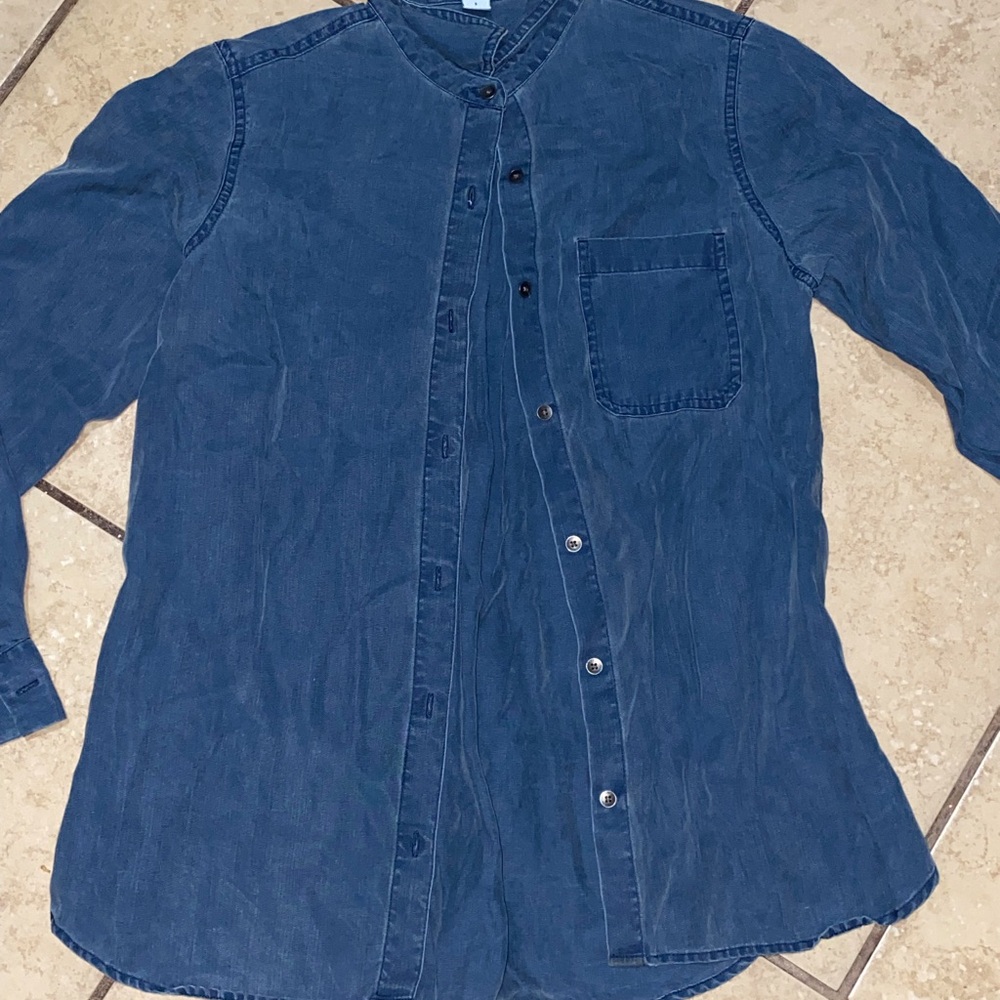 Old Navy Blue Denim Button-Up Shirt
